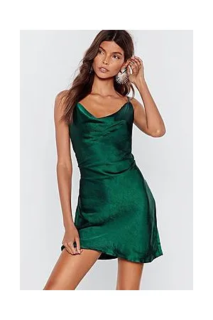 Boohoo Recycled Cowl Neck Satin Mini Slip Dress