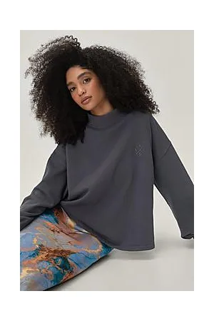 Boohoo Balloon Sleeve Funnel Neck Sweatshirt