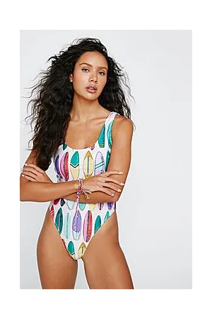 Boohoo Recycled Surfboard Scoop High Leg Swimsuit