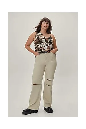 Boohoo Plus Size Animal Asymmetric Cowl Front Cami