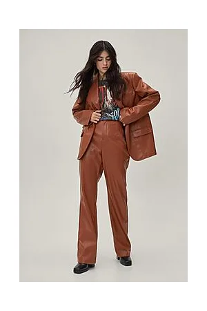 Boohoo Premium Faux Leather Trouser Co Ord