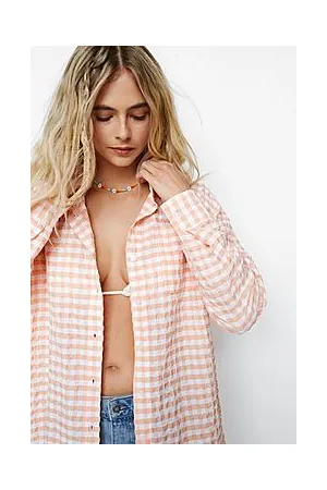 Boohoo Gingham Check Oversized Shirt