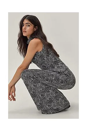 Boohoo Metallic High Waisted Flared Pants