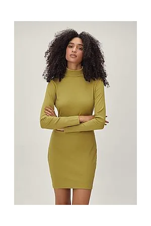 Boohoo Recycled Open Back Long Sleeve Mini Dress