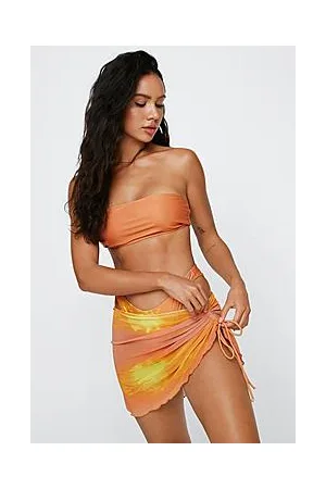 Boohoo Recycled Sunset Print Bikini Set