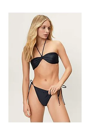 Boohoo Recycled Halter Neck Knot Tie Bikini Set