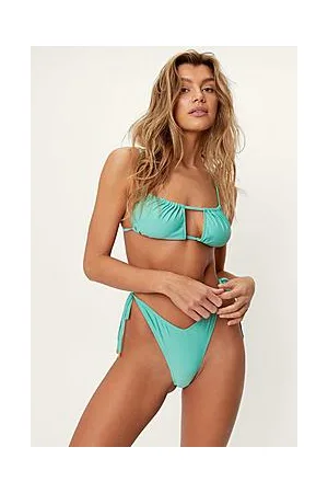 Boohoo Recycled Ruched Cut Out High Leg Bikini Set