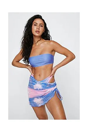 Boohoo Recycled Sunset Print Bikini And Sarong