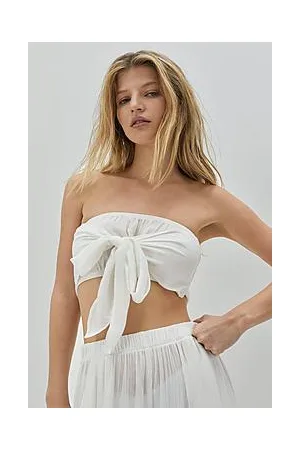 Boohoo Crinkle Tie Bandeau Cover Up Top