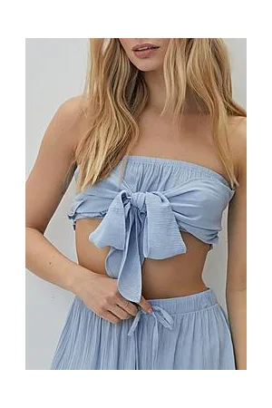 Boohoo Crinkle Tie Bandeau Cover Up Top