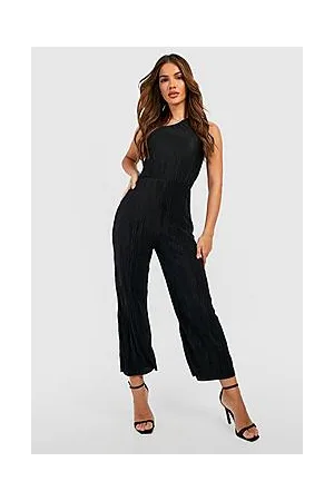 Boohoo Plisse One Shoulder Jumpsuit