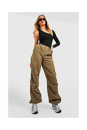Boohoo Tall Toggle Waistband Low Rise Parachute Cargo Pants