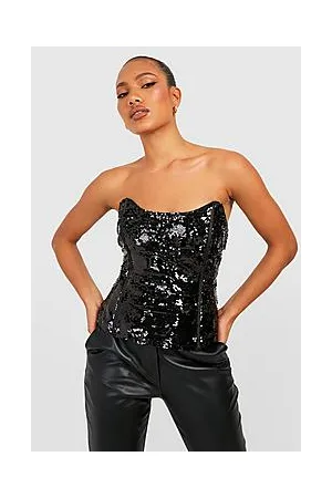 Boohoo Sequin Longline Corset Top