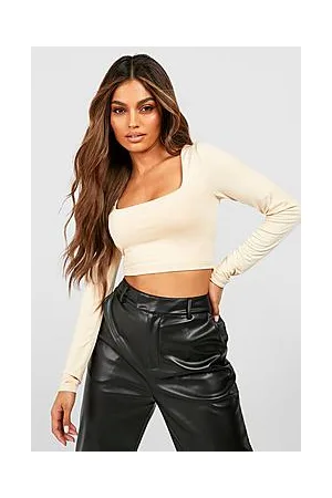 Boohoo Recycled Square Neck Slinky Double Layer Crop