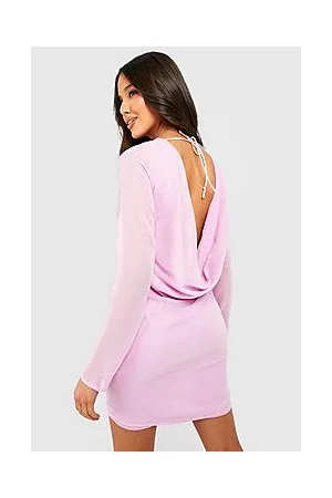 Boohoo Glitter Cowl Back Mini Dress