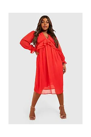Boohoo Plus Chiffon Skater Dress