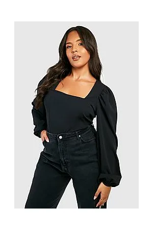 Boohoo Plus Square Neck Long Sleeve Corset Top