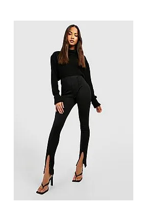 Boohoo Hook And Eye Split Front Leggings