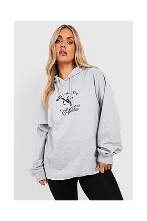 Boohoo Plus Brooklyn Ny Front Print Hoodie