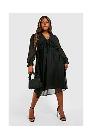 Boohoo Plus Chiffon Skater Dress