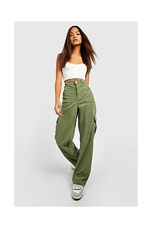 Boohoo Cord High Waisted Cargo Jeans