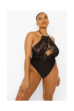Boohoo Plus Cross Front Keyhole Bodysuit