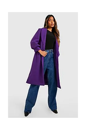 Boohoo Volume Sleeve Wool Look Coat