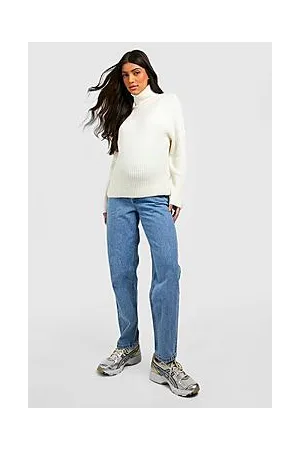 Boohoo Maternity Over Bump Loose Straight Leg Jeans