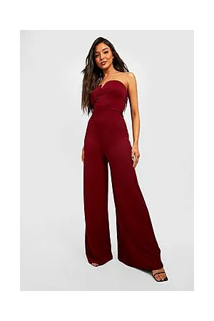 Boohoo Bandeau Extreme Wide Leg Jumpsuit