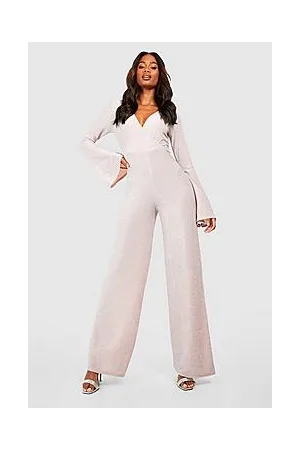 Boohoo Glitter Wide Leg Jumpsuit