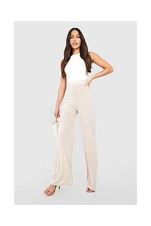 Boohoo Tall Slinky High Waisted Wide Leg Trousers