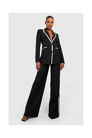Boohoo Tall Contrast Piping Blazer