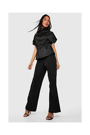 Boohoo Satin Cowl Neck Floaty Sleeve Blouse