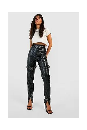 Boohoo Pu Slim Fit Biker Trousers