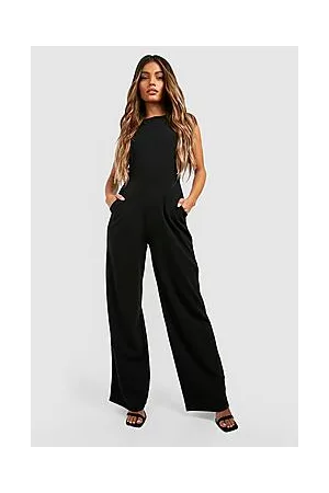 Boohoo Round Neck Textured Jumpsuit