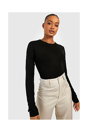 Boohoo Tall Rib Knitted Crew Neck Bodysuit