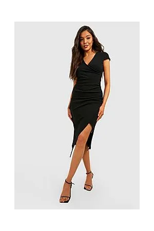 Boohoo Cap Sleeve Bodycon Wrap Dress