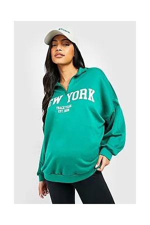 Boohoo Maternity New York Half Zip Sweatshirt