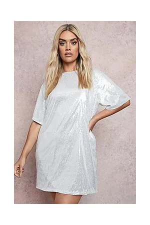 Boohoo Plus Sequin T-shirt Dress