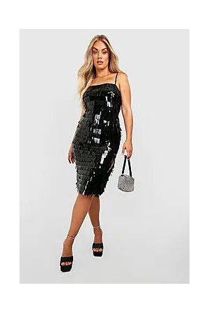 Boohoo Plus Shard Sequin Strappy Midi Dress