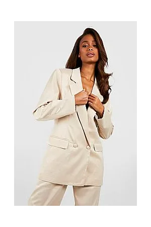 Boohoo Satin Diamante Tailored Relaxed Fit Blazer