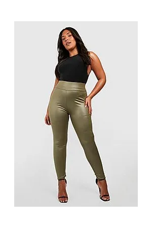 Boohoo Plus High Waisted Wet Look Legging