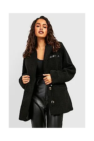 Boohoo Borg Oversized Pu Collar Detail Blazer