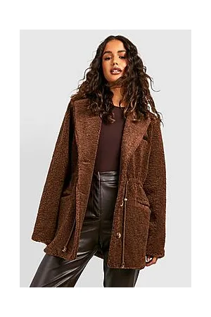 Boohoo Borg Oversized Pu Collar Detail Blazer