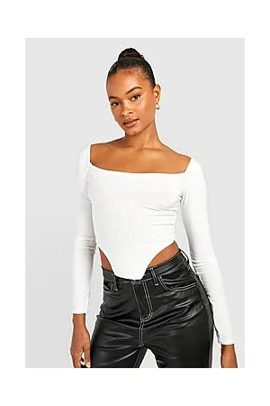 Boohoo Tall Square Neck Longsleeve Corset Top