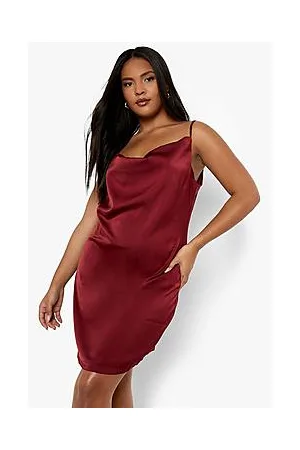 Boohoo Plus Satin 2 In 1 Shirt & Satin Slip Dress