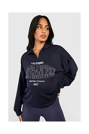 Boohoo Maternity San Francisco Half Zip Sweatshirt