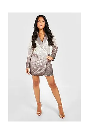 Boohoo Petite Ombre Sequin Blazer Dress