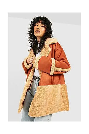 Boohoo Teddy Trim Coat