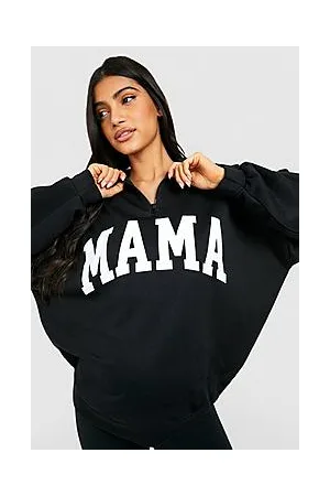 Boohoo Maternity Mama Half Zip Sweatshirt